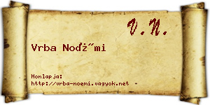 Vrba Noémi névjegykártya