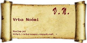 Vrba Noémi névjegykártya